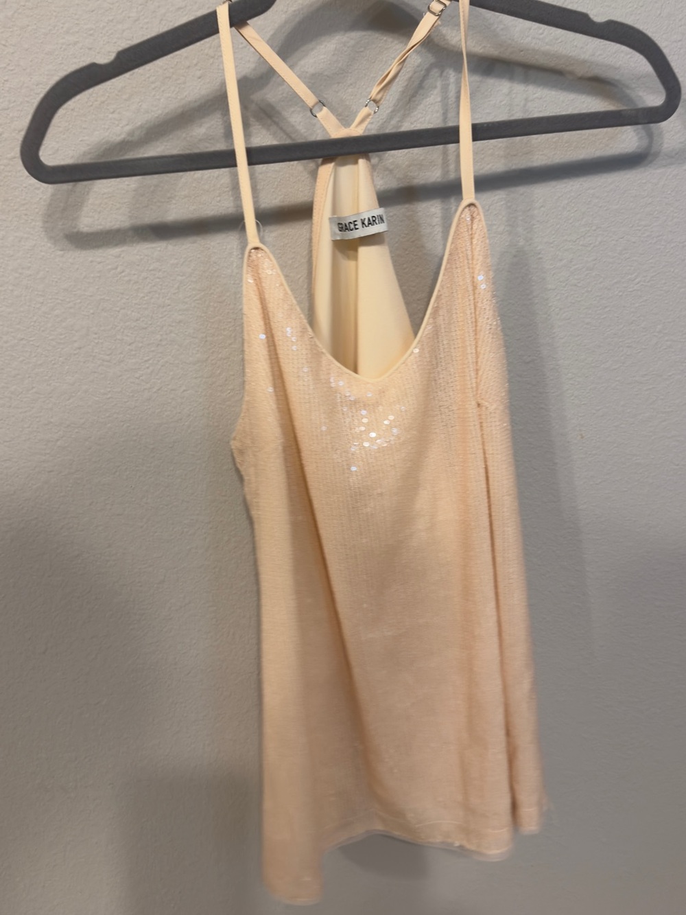 Grace Karin Peach Sequin Camisole